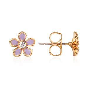August Woods Gold Lilac Floral Stud Earrings – Gold