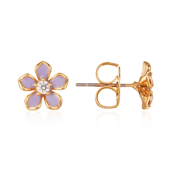 August Woods Gold Lilac Floral Stud Earrings - Gold