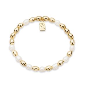August Woods Gold Beaded Pearl Bracelet – Gold