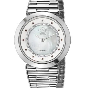 Gv2 Womens Burano Swiss Quartz MOP Dial Stainless Metal Bracelet Diamond Watch – Silver – One Dimension