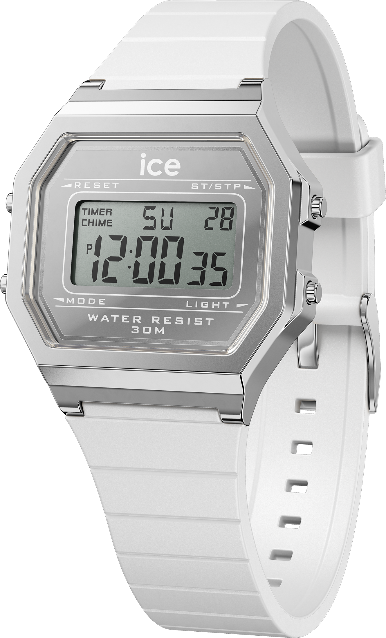 Ice-Watch Ice Watch Ice Digit Unfashionable - Steel Silver Reflect - White WoMens 022734 Silicone - One Measurement