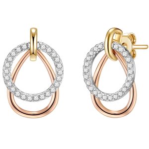 Rafaela Donata Womens Stud earring sterling silver tricolor zirconia white – Multicolour – One Size