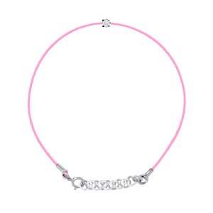 Diadema Womens – Bracelet – Pink Nylon – Real Diamond – White – One Size