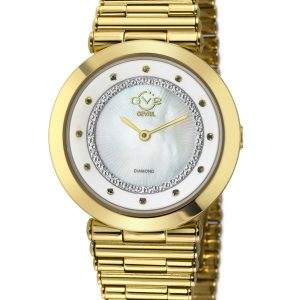 Gv2 Womens Burano Swiss Quartz MOP Dial Stainless Metal Bracelet Diamond Watch – Gold – One Dimension
