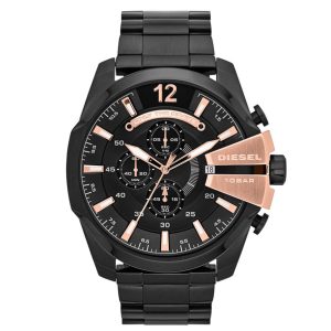 Diesel Mens Mega Chief Chronograph Watch DZ4309 – Black Metal – One Size