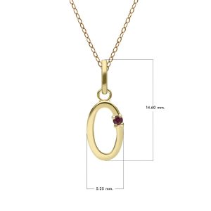 Preliminary Ruby Letter Necklace In 9ct Yellow Gold