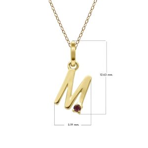 Preliminary Ruby Letter Necklace In 9ct Yellow Gold