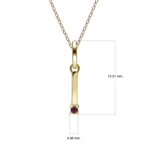 Preliminary Ruby Letter Necklace In 9ct Yellow Gold
