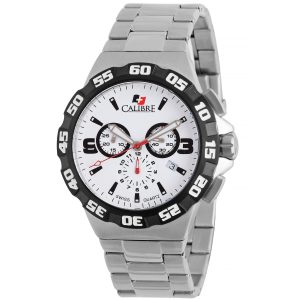 Calibre Mens Lancer Swiss Made Movement Watch Silver Stainless Steel White L3 Dial – One Size