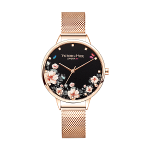 Victoria Hyde London Womens Watch Green Park Flower, rosegold – Rose Gold Stainless Steel – One Size
