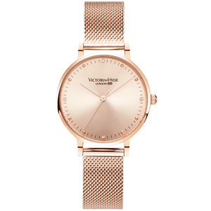 Victoria Hyde London Womens Watch Metropolitan Crystal Mesh, rosegold – Rose Gold Stainless Steel – One Size
