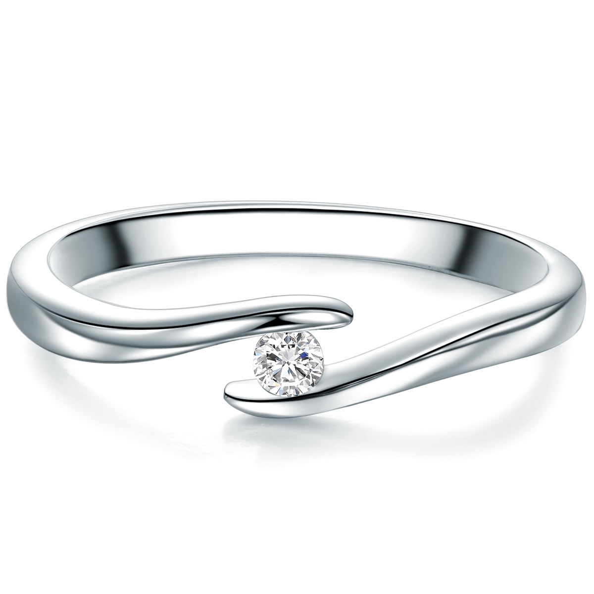 Tresor 1934 Womens Trilani Feminine Sterling Silver Ring - Dimension I