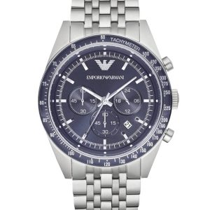 Emporio Armani Mens’ Chronograph Watch AR6072 – Silver & Gold Metal – One Size