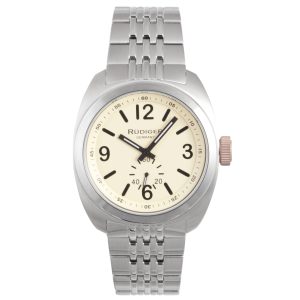 Rudiger : Mens Siegen Beige Watch – Silver Stainless Steel – One Size