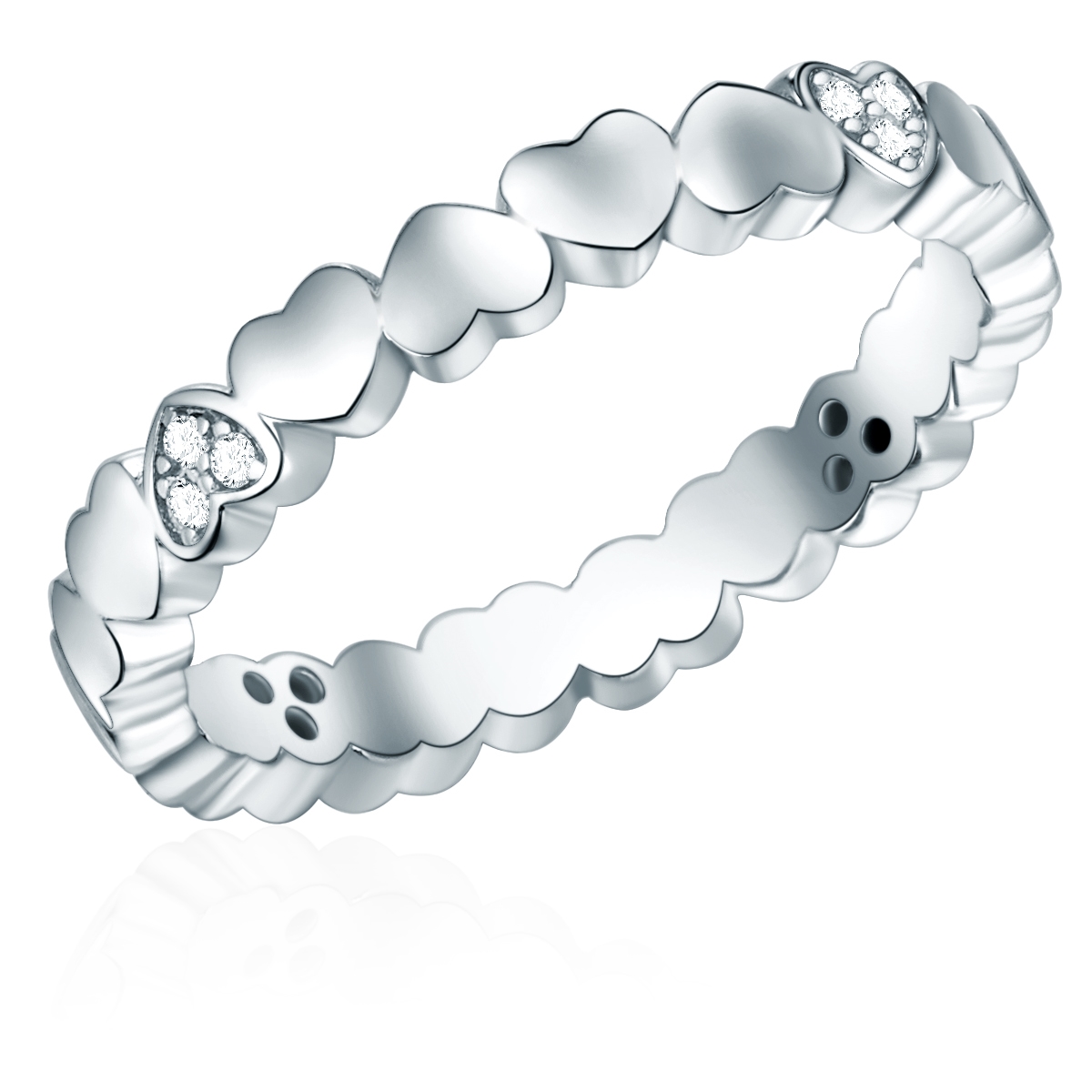 Rafaela Donata Womens Feminine Sterling Silver Ring - Dimension M