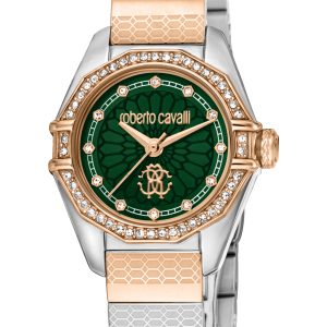 Roberto Cavalli Womens RC5L054M0095 Women Quartz Dark Green Stainless Steel 5 ATM 26 mm – One Size