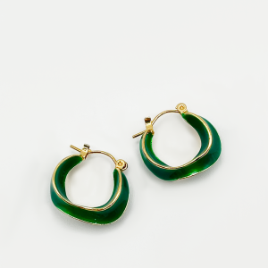 SVNX Womens Emerald inexperienced hoop earrings Zinc Alloy – One Measurement