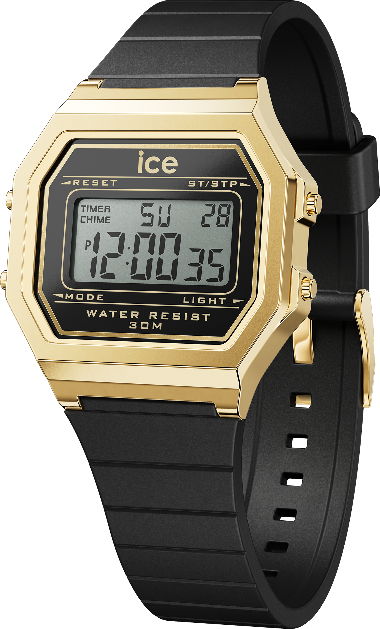 Ice-Watch Ice Watch Ice Digit Unfashionable - Black Gold WoMens 022064 Silicone - One Dimension