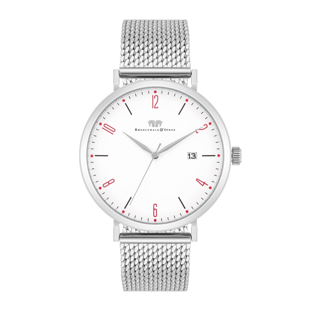 Rhodenwald & Söhne Mens Male Chrome steel Watch 42 mm - Silver Stainless Metal (archived) - One Dimension