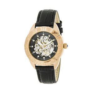 Empress Womens Godiva Automatic MOP Leather-Band Watch – Rose Gold Stainless Steel – One Size