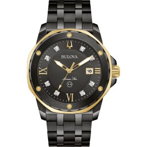 Bulova Marine Star Mens Black Watch 98D176 Stainless Steel (archived) – One Size