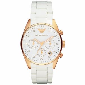 Emporio Armani Womens’ Chronograph Watch AR5920 – Rose Gold Metal – One Size