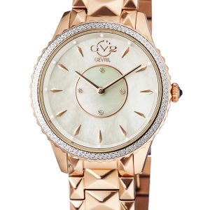 Gv2 Siena WoMens MOP Dial Swiss Quartz Diamonds Rose Gold Stainless Steel Watch – One Size