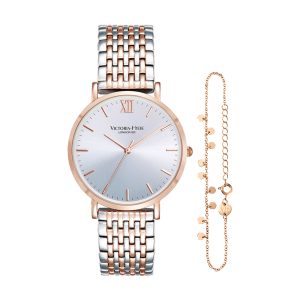 Victoria Hyde London Womens Primrose Watches Classic Bicolor Rose Gold Silver – Silver & Rose Gold Stainless Steel – One Size