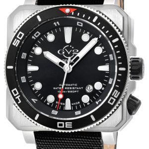 Gv2 Mens XO Submarine 4541 Swiss Automatic, Sellita SW200 Movement Black Canvas Watch Luminous – One Size