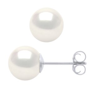 Diadema Womens – Earrings  White Gold and Real Freshwater Pearls – One Size