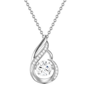 Rafaela Donata Womens Necklace with pendant sterling silver zirconia white – Size 40cm
