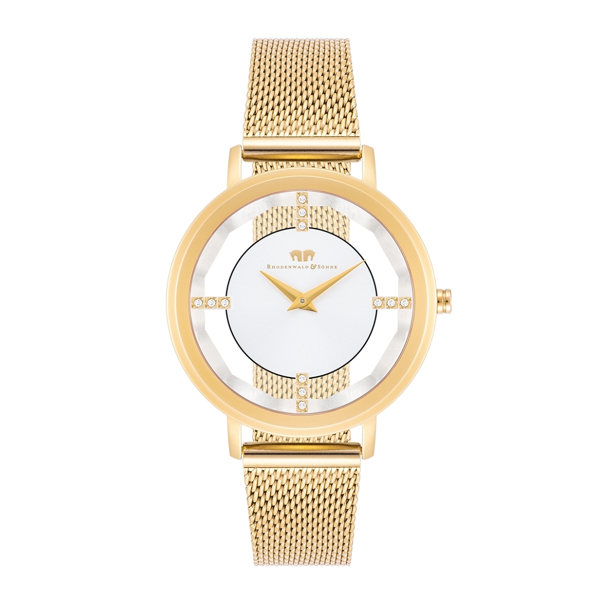 Rhodenwald & Söhne Womens Feminine Chrome steel Watch 36,0 mm - Gold Stainless Metal (archived) - One Dimension