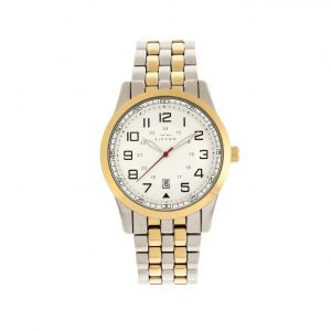 Elevon Mens Garrison Bracelet Watch w/Date – Gold Stainless Metal – One Dimension