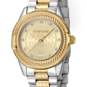 Roberto Cavalli Womens RC5L063M0085 Women Quartz Champagne Stainless Steel 5 ATM 32 mm – Silver & Gold – One Size