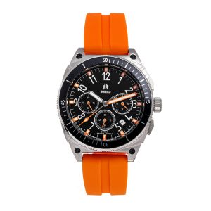 Shield Mens Sonar Chronograph Strap Watch w/Date – Orange Stainless Steel – One Size