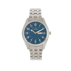 Elevon Mens Gann Bracelet Watch w/Day/Date – Teal Stainless Steel – One Size