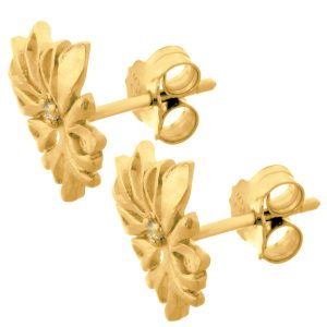Orphelia WoMens 925 Sterling Silver Stud Earrings – Gold ZO-6027/2 – One Size