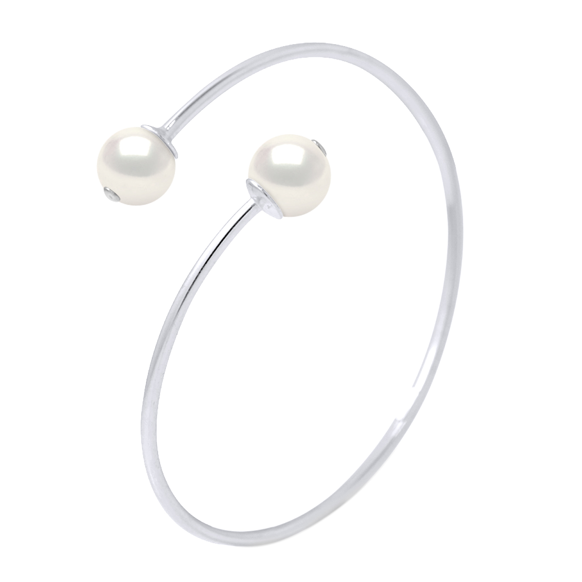 Diadema Womens - Bracelet - You & Me - Silver - Real Freshwater Pearls - White - One Size