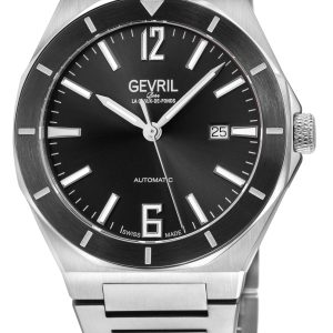 Gevril Mens High Line 48400B Swiss Automatic Sellita SW200 Watch – Silver – One Size