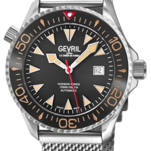 Gevril Mens Hudson Yards Swiss Automatic Brown Watch – Silver – One Size