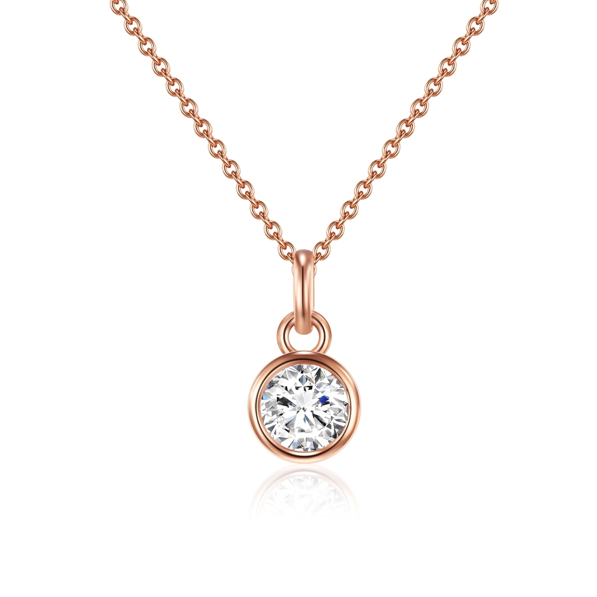 Rafaela Donata Womens Feminine Sterling Silver Necklace - Rose Gold - Measurement 55 cm