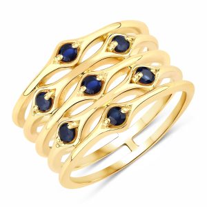 Rafaela Donata Womens Khushi Female Sterling Silver Ring – Gold – Size M