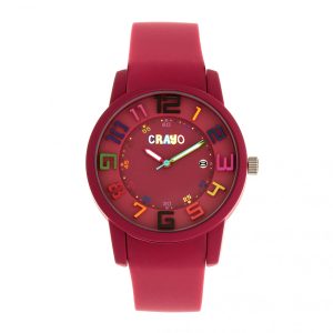 Crayo Competition Unisex Watch w/ Date – Fuchsia Stainless Metal – One Measurement