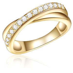 Rafaela Donata Womens Feminine Sterling Silver Ring – Gold – Measurement N