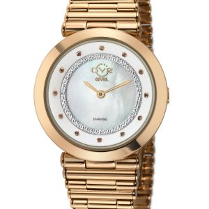 Gv2 Womens Burano Swiss Quartz MOP Dial Stainless Steel Bracelet Diamond Watch – Rose Gold – One Size