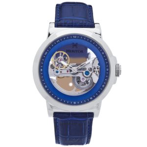 Heritor Automatic Mens Xander Semi-Skeleton Leather-Band Watch – Blue – One Size