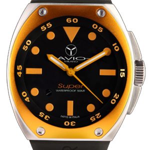 Avio Milano : mens super black watch Rubber – One Size