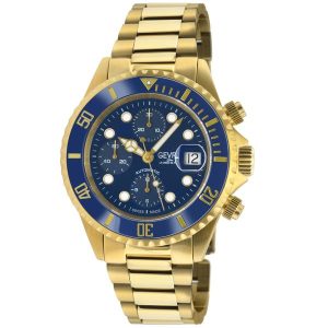 Gevril Mens Wall Street Chrono 4153A Swiss Automatic Sellita SW500 Watch – Gold Stainless Steel (archived) – One Size