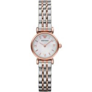 Armani Womens Ladies AR1689 Watch – Silver & Rose Gold Stainless Steel – One Size