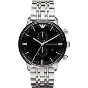 Emporio Armani Mens AR0389 Chronograph Silver Watch Stainless Steel – One Size